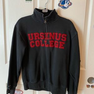 College zip crew neck